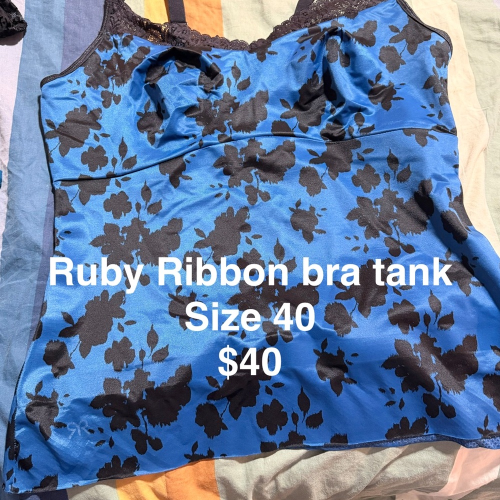 Ruby Ribbon Blue and Black Bra Tank